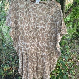 Leopard Cover Up Tunic One Size Bat Wings BNWT